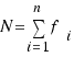 N = sum{i=1}{n}{f_i}