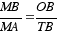 MB/MA = OB/TB