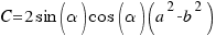 C=2sin(alpha)cos(alpha)(a^2-b^2)