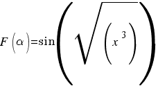 F(alpha)=sin(sqrt(x^3))