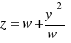 z = w + y^2/w